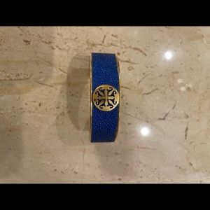 Rustic Cuff Bangle Bracelet Cobalt Blue Gold Square - Brand New